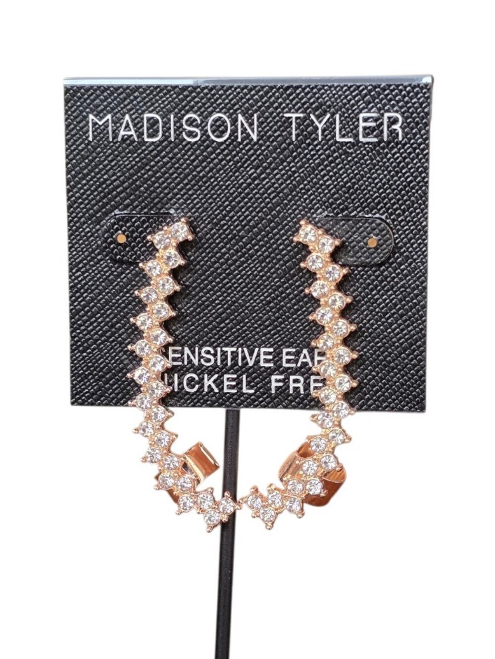 Madison Tyler Rhinestone Goldtone Crawler Pierced Earrings
